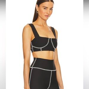 NWT WEWOREWHAT corset bra top in black size Small.